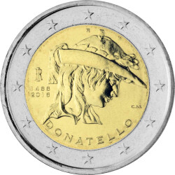 2 Euro Gedenkm&uuml;nze Italien 2016 bfr. - Donatello