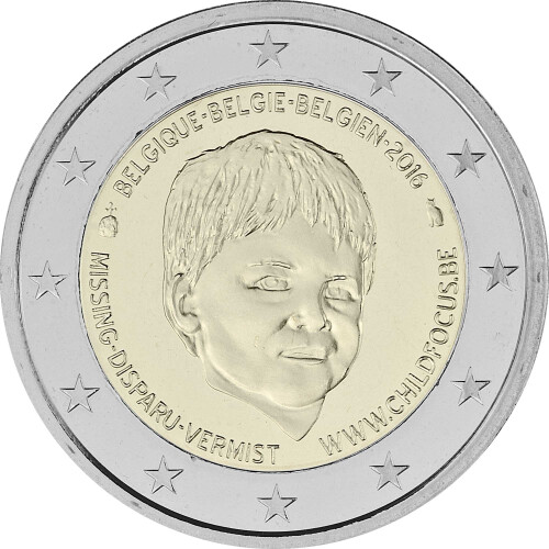 2 Euro Gedenkmünze Belgien 2016 PP - Child Focus - im Etui