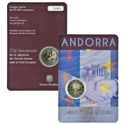 2 Euro Gedenkm&uuml;nze Andorra 2015 st - 25 Jahre...