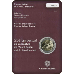 2 Euro Gedenkmünze Andorra 2015 st - 25 Jahre Zollunion - im Blister