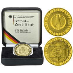 100 Euro Deutschland 2002 Gold st - Euroeinführung