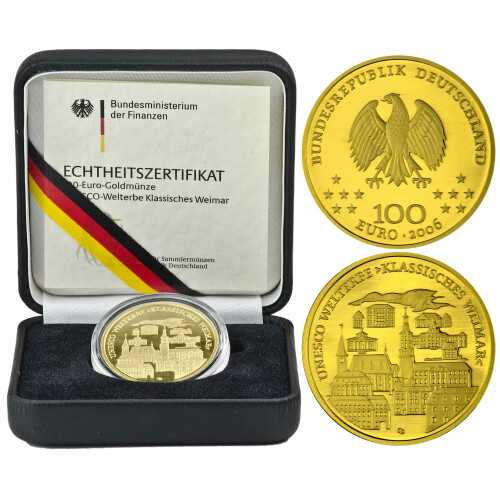 100 Euro Deutschland 2006 Gold st - UNESCO Weimar