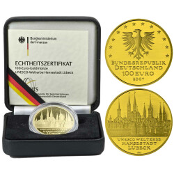 100 Euro Deutschland 2007 Gold st - UNESCO L&uuml;beck