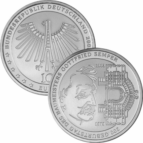 10 Euro Deutschland 2003 Silber bfr. - Gottfried Semper