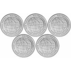 5 x 10 Euro Deutschland 2005 Silber PP - Fußball WM