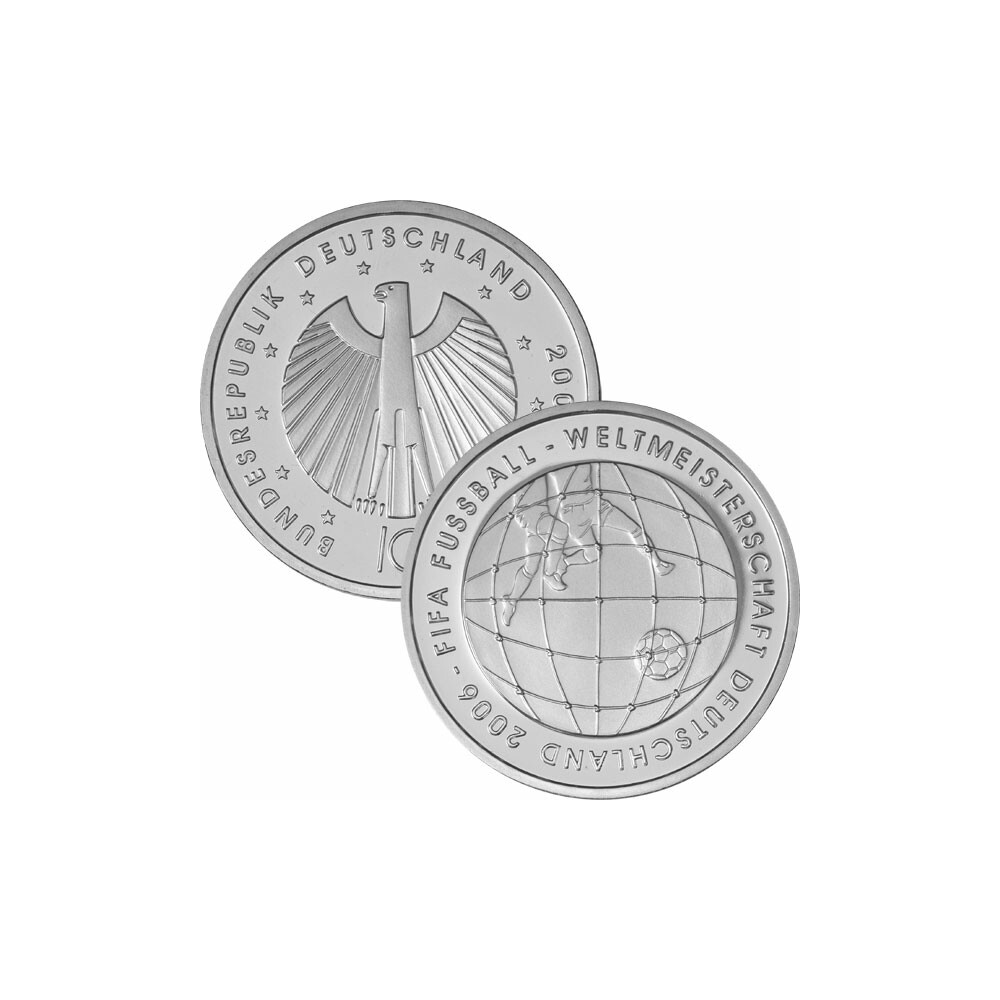 10 Euro Deutschland 2005 Silber PP FußballWM 2006