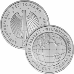 10 Euro Deutschland 2005 Silber PP - Fu&szlig;ball-WM...