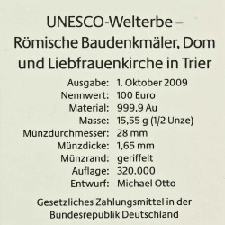 100 Euro Deutschland 2009 Gold st - UNESCO Trier