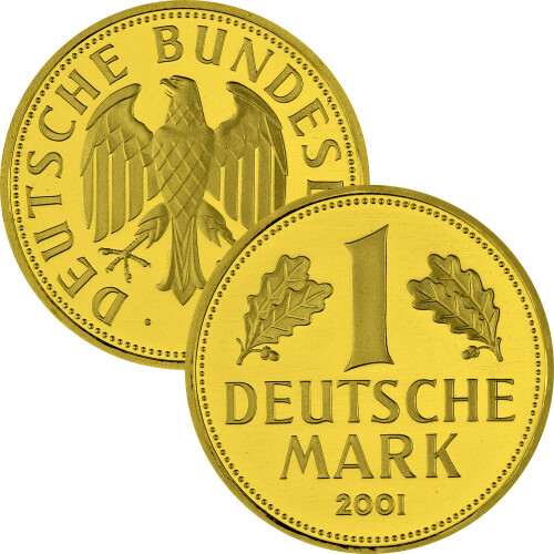 1 DM Goldmark BRD 2001 st - 12 g Feingold - A Berlin