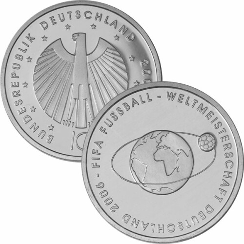 10 Euro Deutschland 2004 Silber PP - Fußball WM