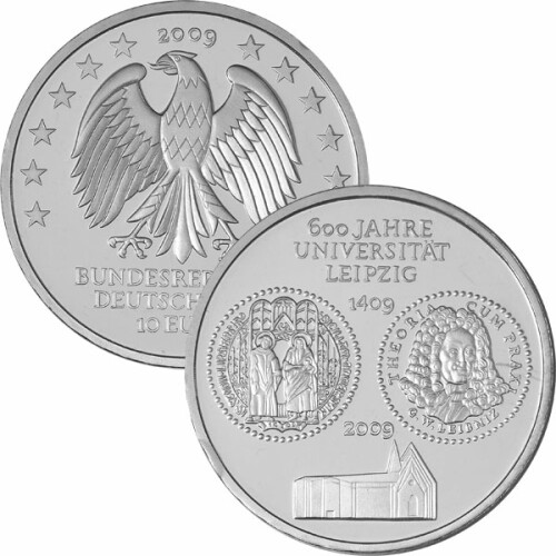 10 Euro Deutschland 2009 Silber bfr. - Universität Leipzig