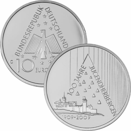 10 Euro Deutschland 2009 Silber bfr. - Jugendherbergen