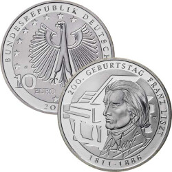 10 Euro Deutschland 2011 Silber PP - Franz Liszt