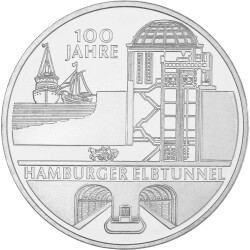 10 Euro Deutschland 2011 Silber PP - Hamburger Elbtunnel