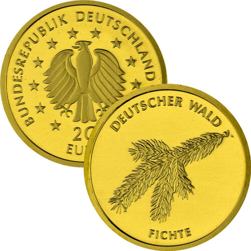 20 Euro Goldmünze "Fichte" - Deutschland 2012 - Serie: "Deutscher Wald"