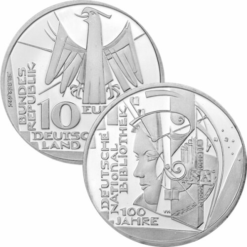 10 Euro Deutschland 2012 Silber PP - Deutsche Nationalbibliothek