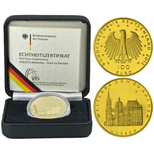 100 Euro Deutschland 2012 Gold st - UNESCO Dom zu Aachen