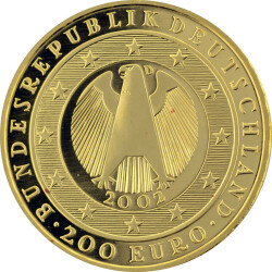 200 Euro Deutschland 2002 Gold st - Euro-Einführung - 1 Unze Feingold