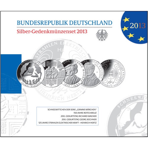 10 Euro Gedenkmünzen-Set Deutschland 2013 Polierte Platte (PP)