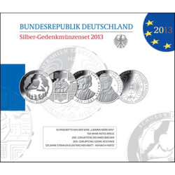 10 Euro Gedenkmünzen-Set Deutschland 2013 Polierte...