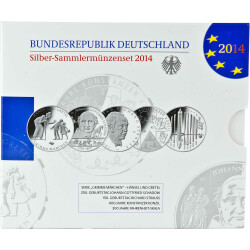 10 Euro Gedenkmünzen-Set Deutschland 2014 Polierte...