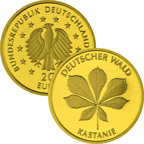 20 Euro Goldmünze "Kastanie" - Deutschland 2014 - Serie: "Deutscher Wald"