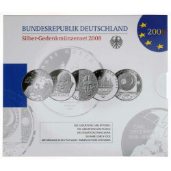 10 Euro Gedenkmünzen-Set Deutschland 2008 Polierte...