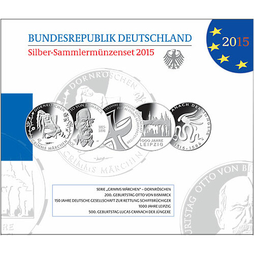 10 Euro Gedenkmünzen-Set Deutschland 2015 Polierte Platte (PP)