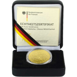 100 Euro Deutschland 2015 Gold st - UNESCO Oberes Mittelrheintal