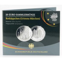 20 Euro Deutschland 2016 Silber PP - Rotkäppchen