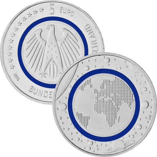 5 Euro Gedenkmünze Deutschland 2016 bfr. - Blauer Planet Erde - F Stuttgart