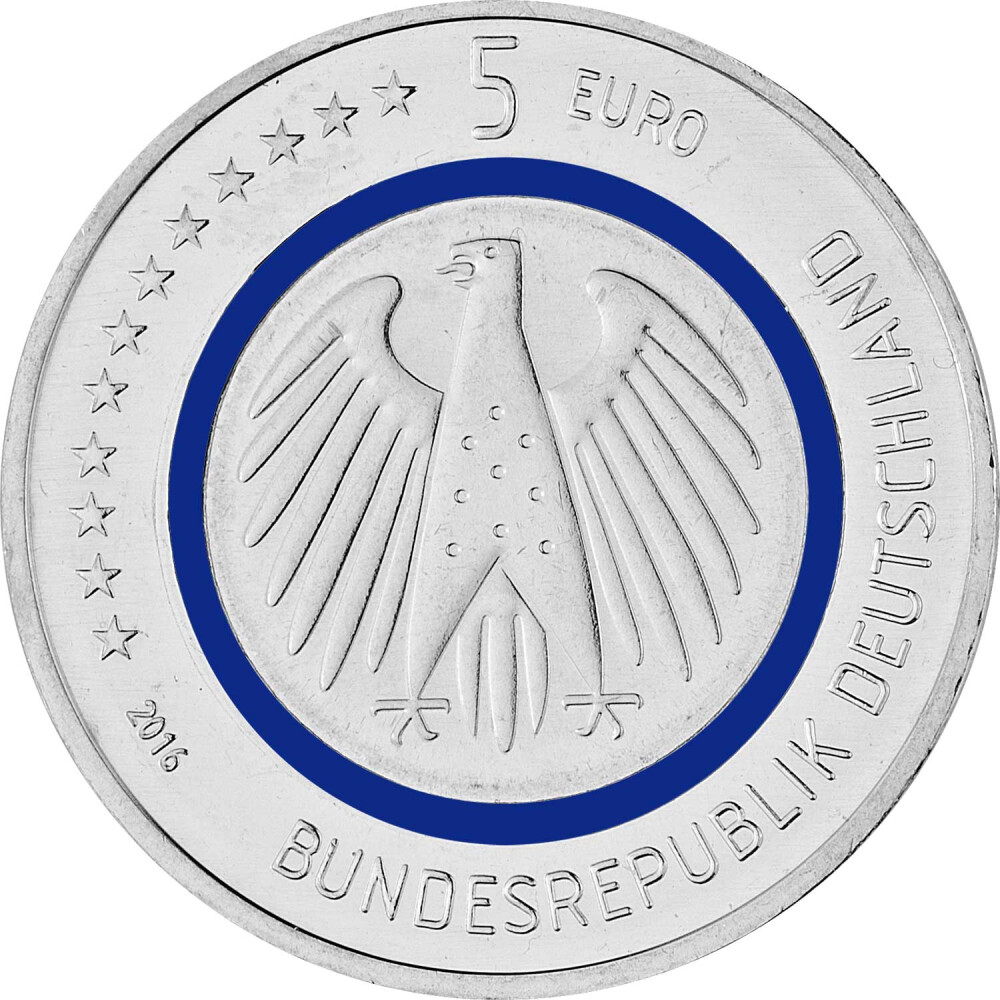 5 X 5 Euro Gedenkmunze Deuschland 16 Bfr Blauer Planet Erde A 329 00