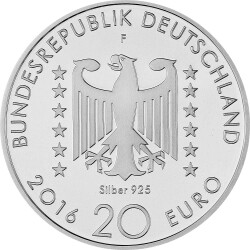 20 Euro Deutschland 2016 Silber bfr. - Nelly Sachs
