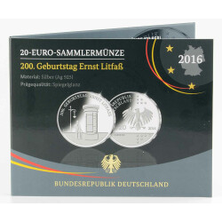 20 Euro Deutschland 2016 Silber PP - Ernst Litfaß