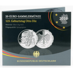 20 Euro Deutschland 2016 Silber PP - Otto Dix