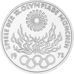 10 DM Gedenkmünze 1972 F - Olympisches Feuer