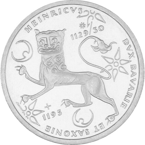 10 DM Gedenkmünze 1995 F - 800. Todestag Heinrich der Löwe