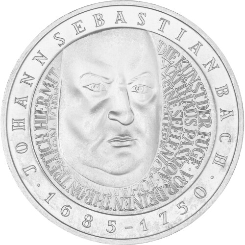 10 DM Gedenkmünze 2000 F - 250. Todestag Johann Sebastian Bach