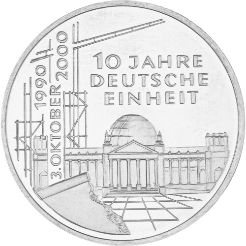 10 DM Gedenkmünze 2000 D - 10. Jahrestag der Deutschen Einheit