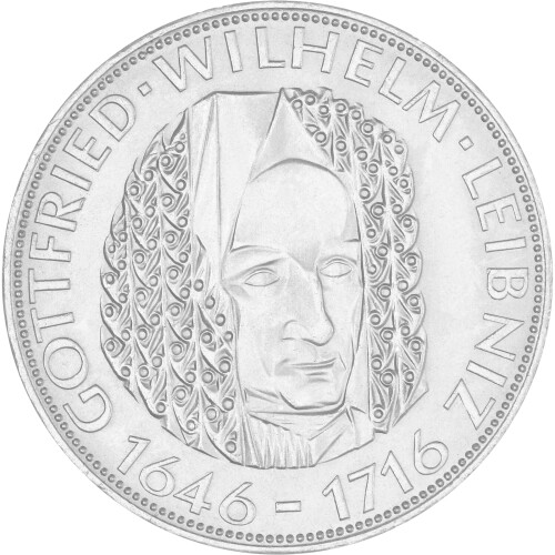 5 DM Gedenkmünze 1967 - 250. Todestag Gottfried Wilhelm Leibniz