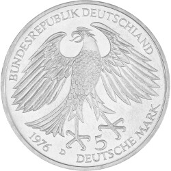 5 DM Gedenkmünze 1976 - Hans Jacob Christoph von...