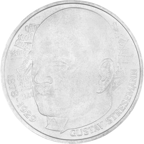 5 DM Gedenkmünze 1978 - 100. Geburtstag Gustav Stresemann