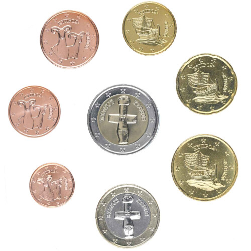 KMS Zypern 2008 1 cent - 2 Euro lose bankfrisch