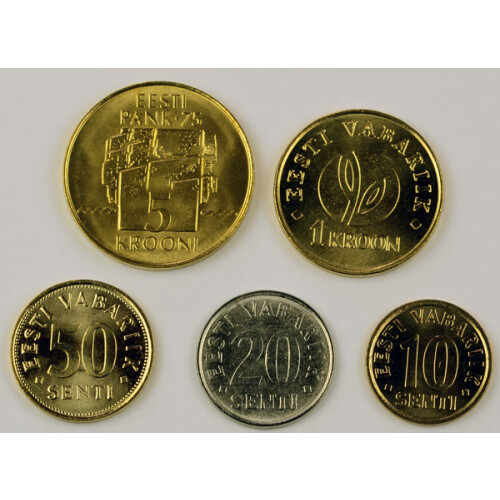 KMS Estland 10 Senti - 5 Krooni (Vor-Euro) bankfrisch