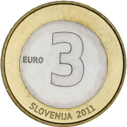 3 Euro Gedenkmünze Slowenien 2011 bfr. - 20 Jahre...