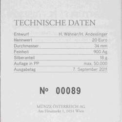 20 Euro Gedenkmünze Österreich 2011 Silber PP - Aguntum