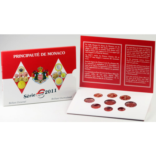 Offizieller KMS Monaco 2011 in Stempelglanz inkl. 2 Euro Gedenkmünze
