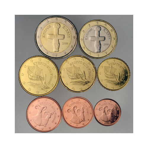 KMS Zypern 2012 1 cent - 2 Euro lose bankfrisch
